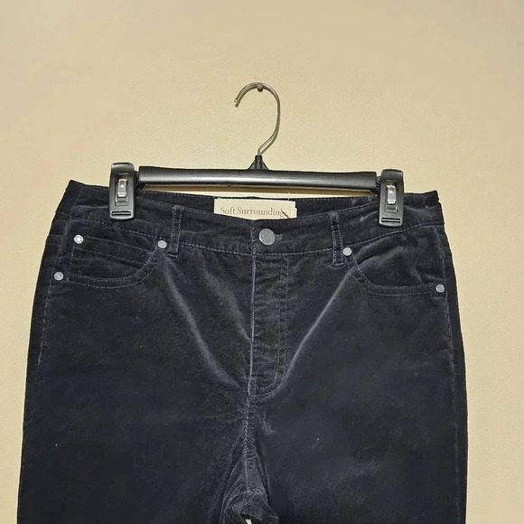 Soft Surroundings Corduroy High Waist Skinny Pants Black #2DP69 - Picture 2 of 7
